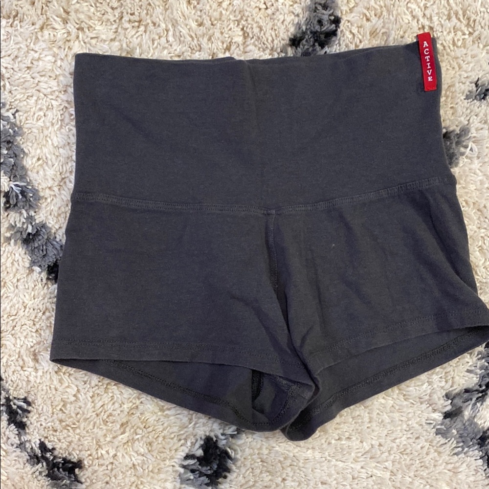 Active USA High Waist Grey Yoga Shorts